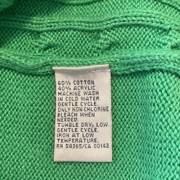 Kelly Green Kable Knit Sweater - Picture 5 of 5